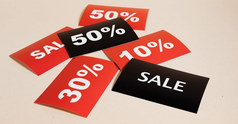 Ratios - Sale Cards on Beige Background